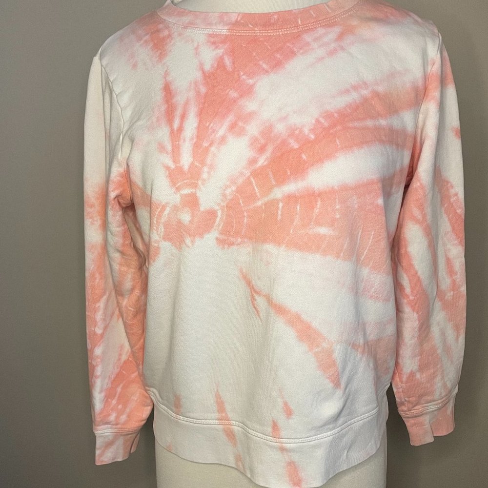 J. Crew Pink and white Tie Dye Pullover Sweatshirt size M